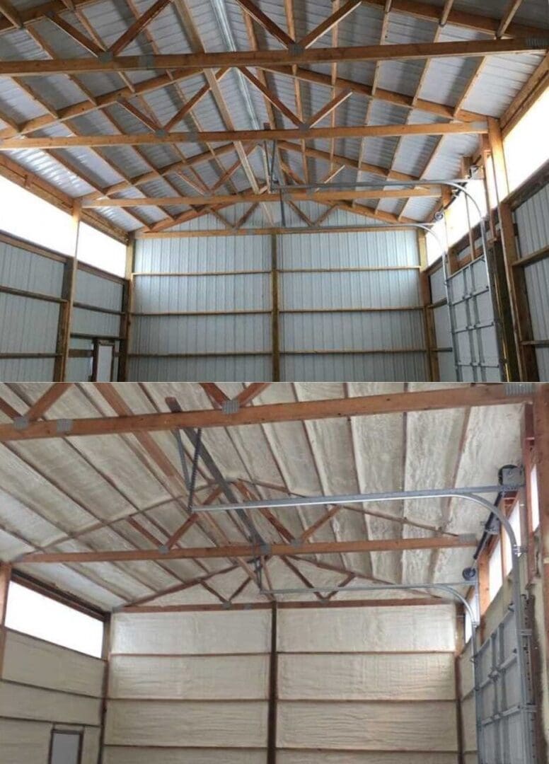 A picture of a room before getting a spray foam installation.