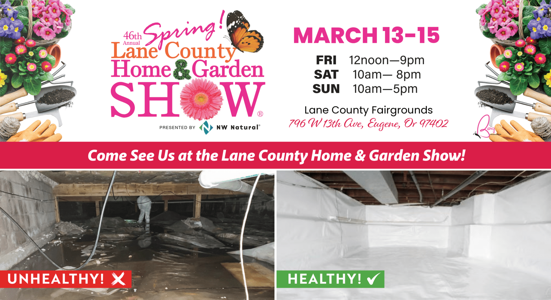 Josh Lowe's Dr Energy Saver announcing they are attending the Lane County Home and Garden Show