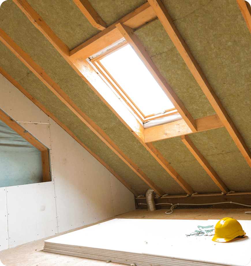 Attic roof project featuring professional insulation installation in Springfield, OR.